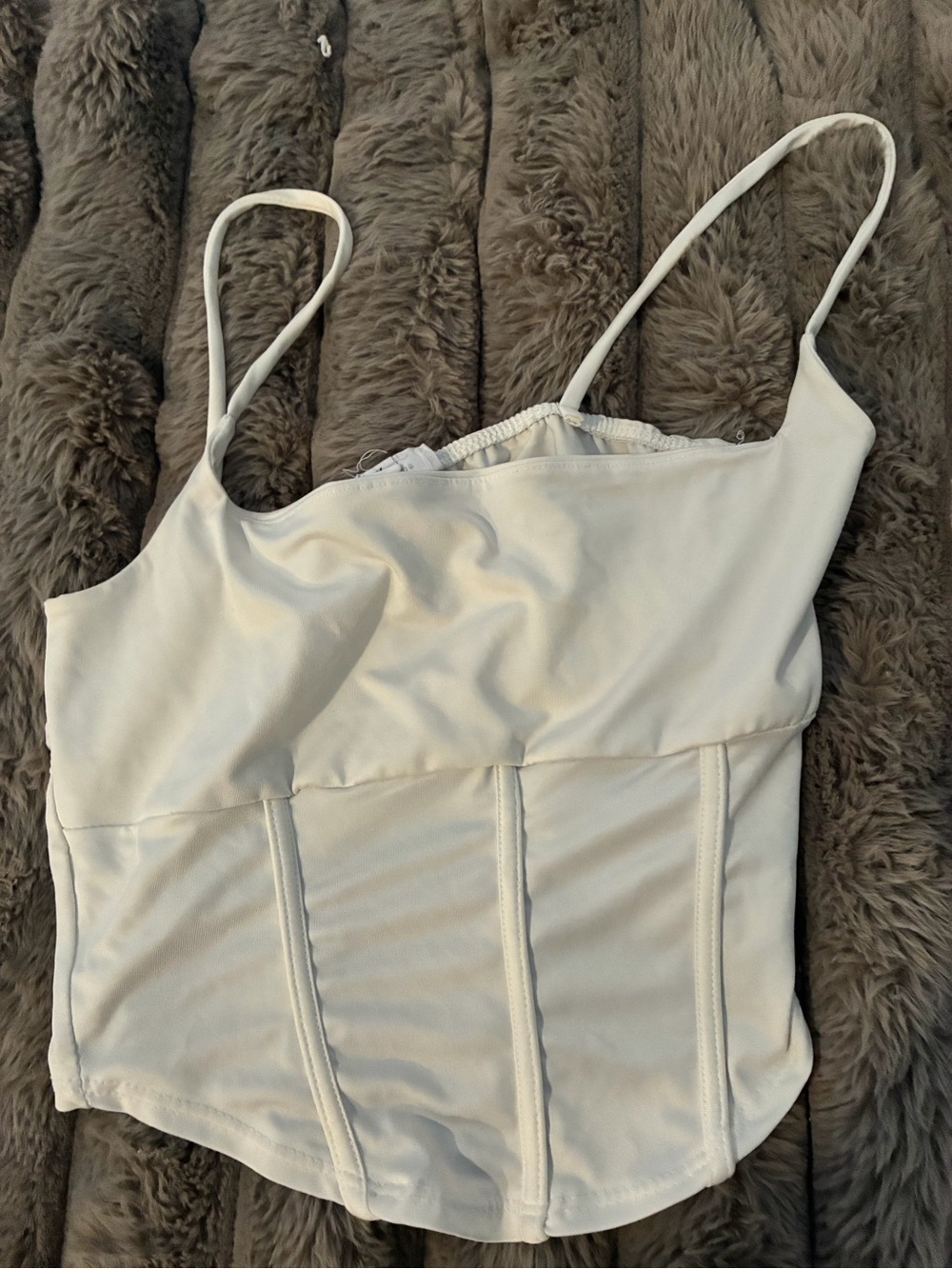 T.J.Maxx White Corset-Style Spaghetti Strap Tank Top